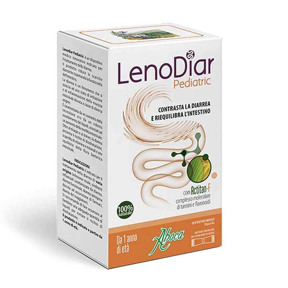 Aboca LenoDiar - Pediatric Contrasta la Diarrea Equilibrio Intestino, 12 Bustine