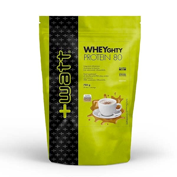 WHEYghty Protein 80 - Watt. Proteine del latte concentrate da 750g. Cappuccino