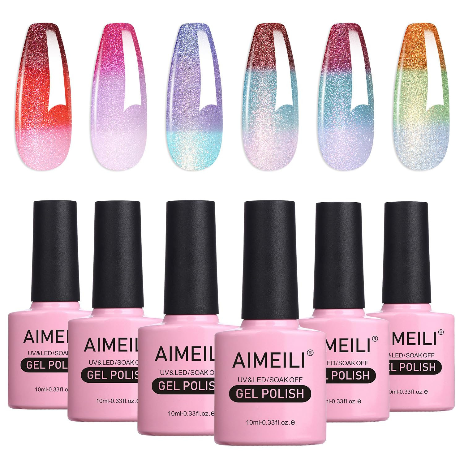 AIMEILI 6 Colori Smalto Semipermanente Camaleonte Smalto Semipermente Gel (u7w)