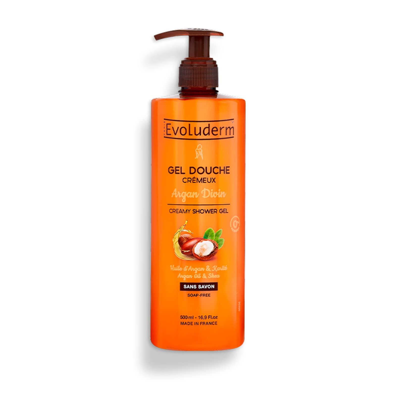 EVOLUDERM - Gel Doccia Cremoso Argan Divin - 500 ml - 95% di origine (n5J)
