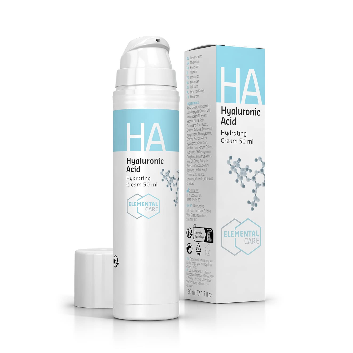 Crema Viso Antirughe Crema Viso Idratante 50ml, Crema Viso Acido (I5w)