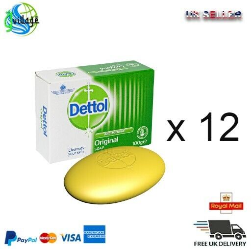 12 X Dettol Sapone Antibatterico Barrette Disinfettante 100G [6 Pacchi Doppio]