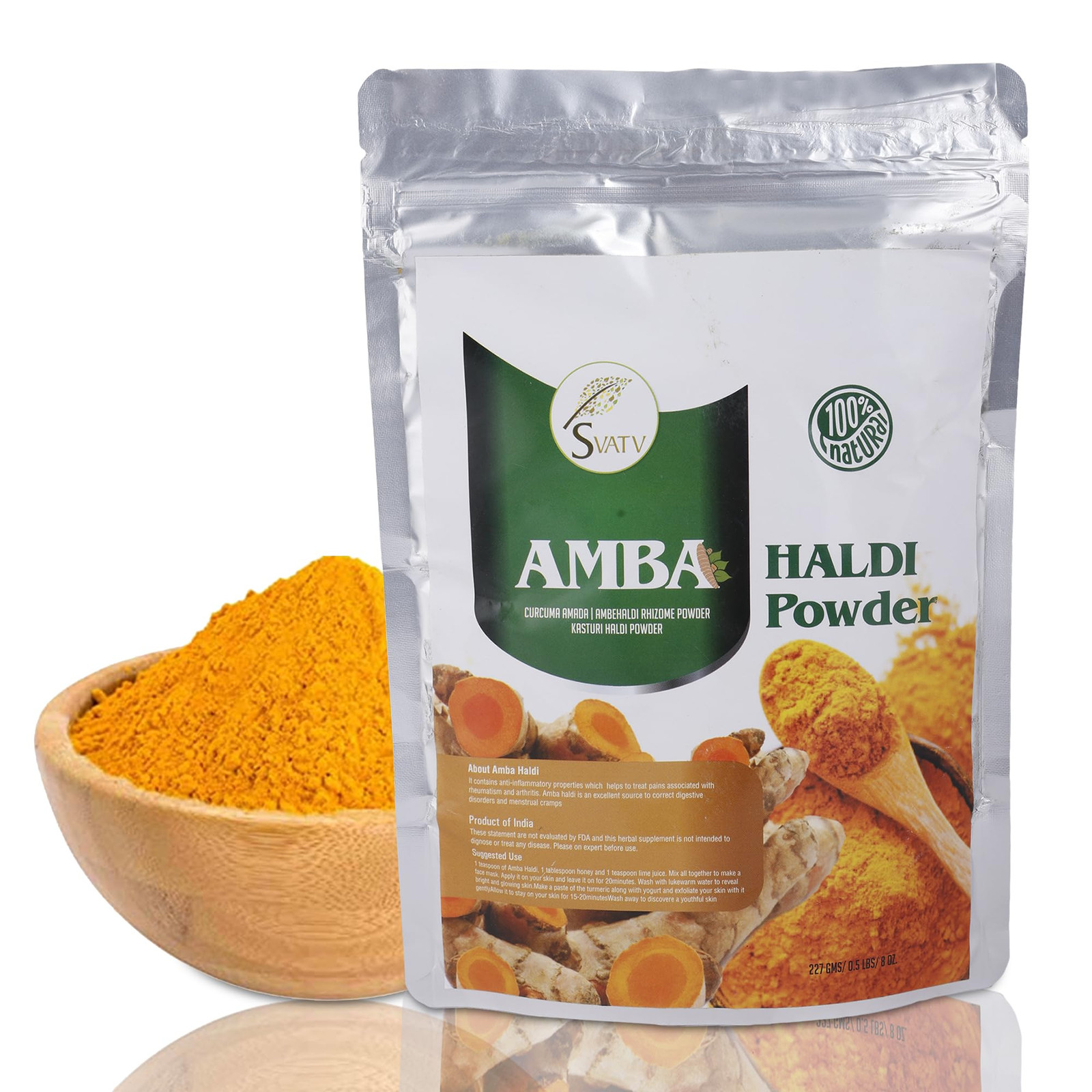 SVATV Polvere Di Curcuma Selvatica Naturale | Amba Haldi | Kasturi Manjal (n8e)
