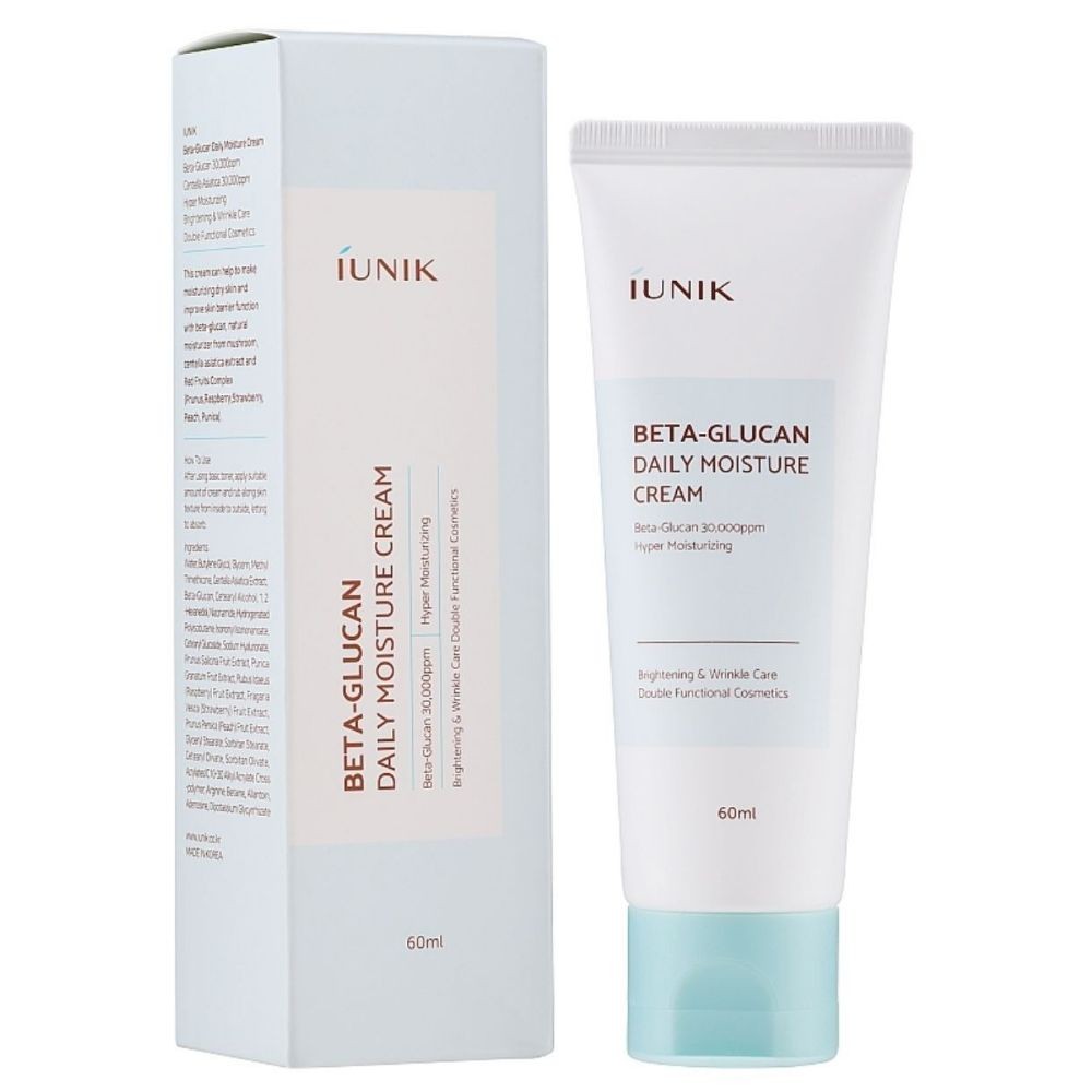 iUNIK Beta-Glucan Crema idratante quotidiana con beta-glucano, 60 ml