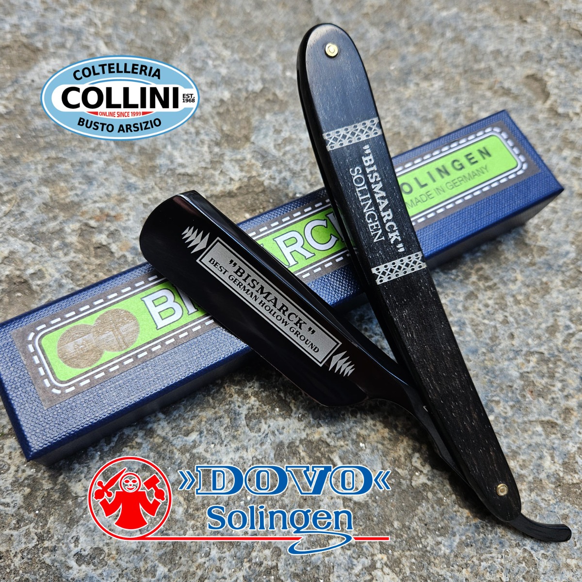 Dovo - Rasoio Carbonio 6/8 - Bismarck Black TiNi Legno di Ebano - 2-6830 - Ra...
