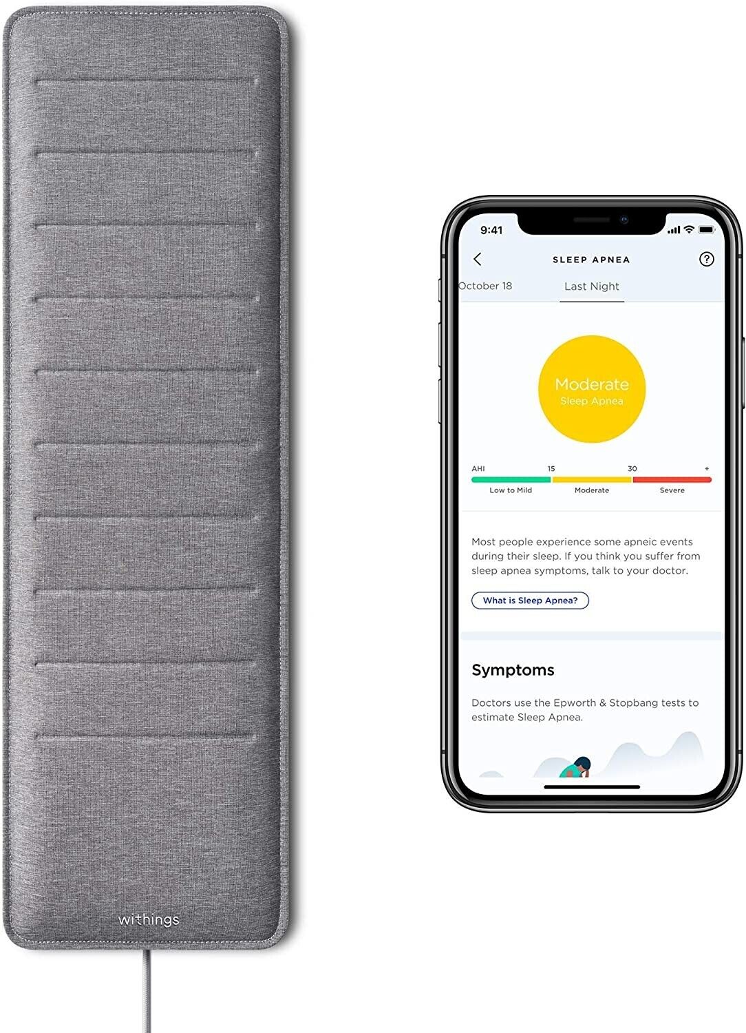 Monitoraggio del Sonno Withings Sleep Analyzer, Dispositivo Clinicamente Testato