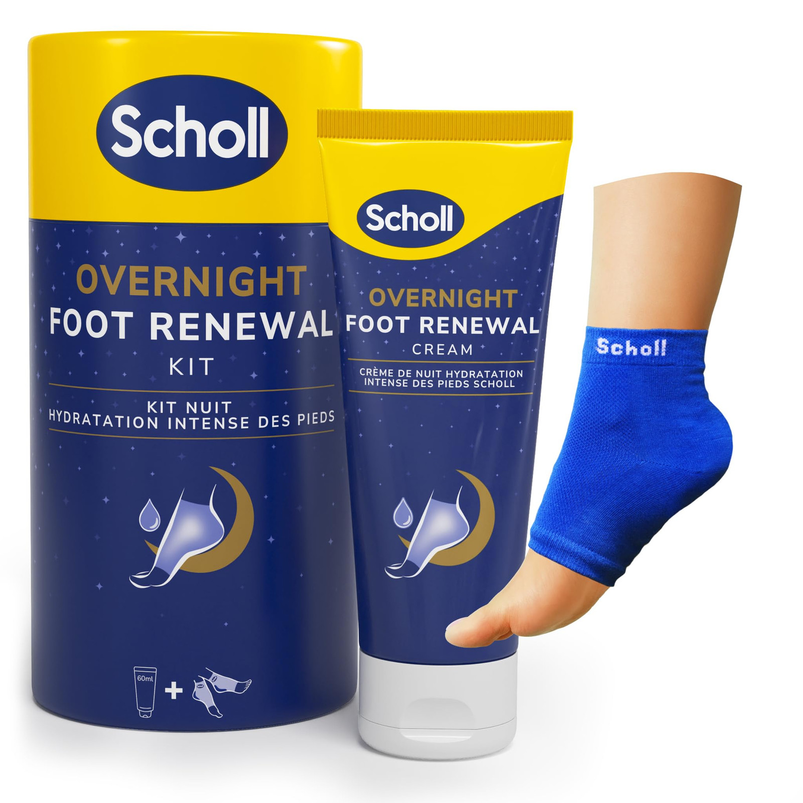 Scholl Overnight Foot Renewal Kit, Kit da Notte per l'Idratazione Intensa (m6U)