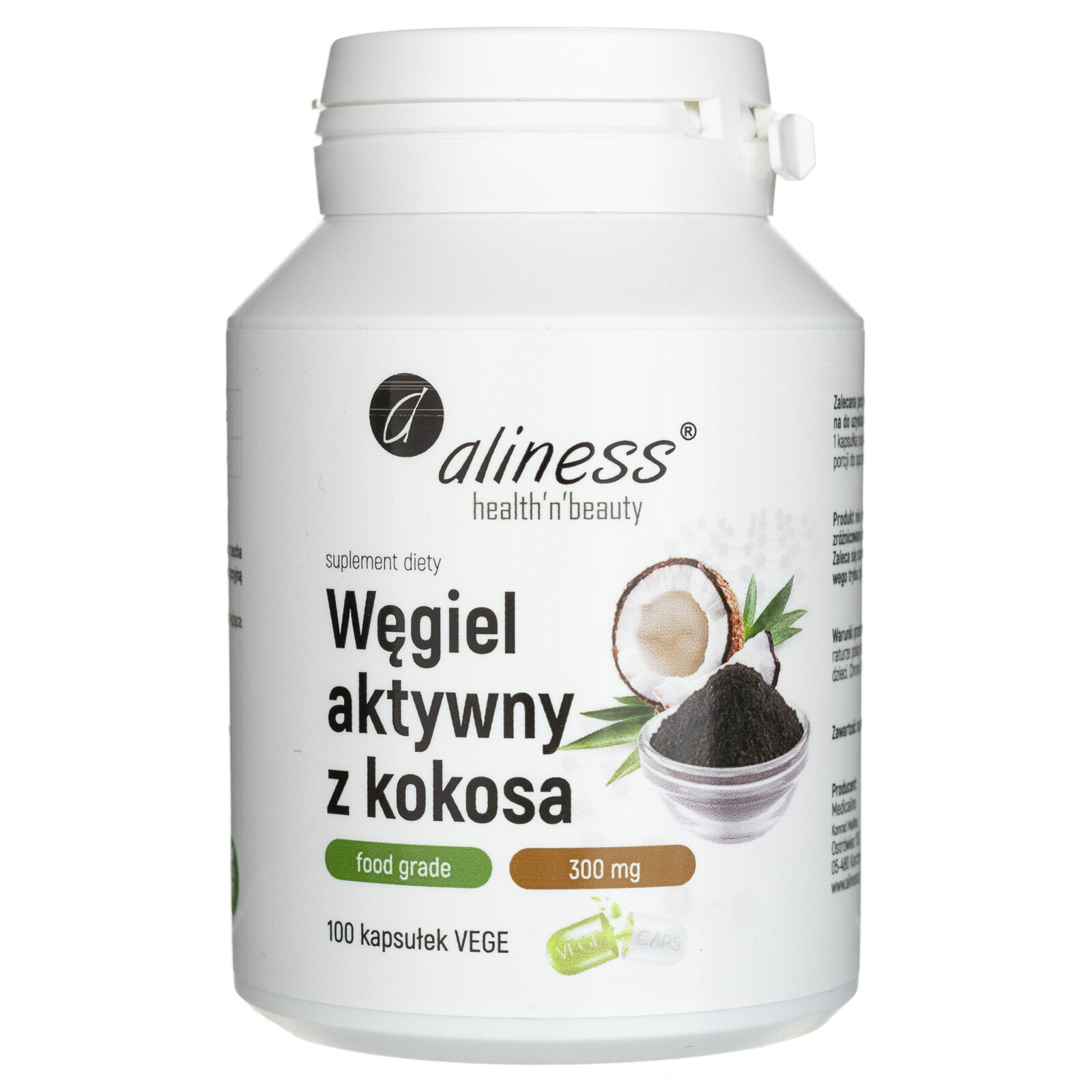 Aliness Carbone attivo di cocco 300 mg, 100 capsule