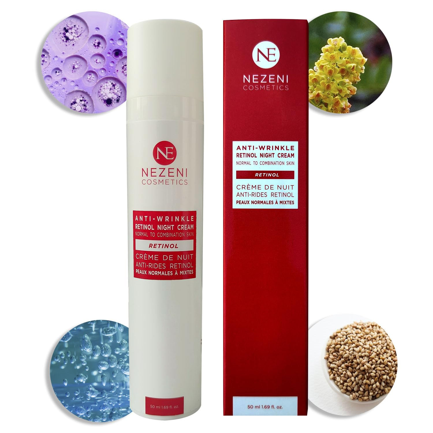 Nezeni Crema Notte 0.3% RETINOL PURO Antirughe Donna/Uomo 27 Attivi | (b8i)
