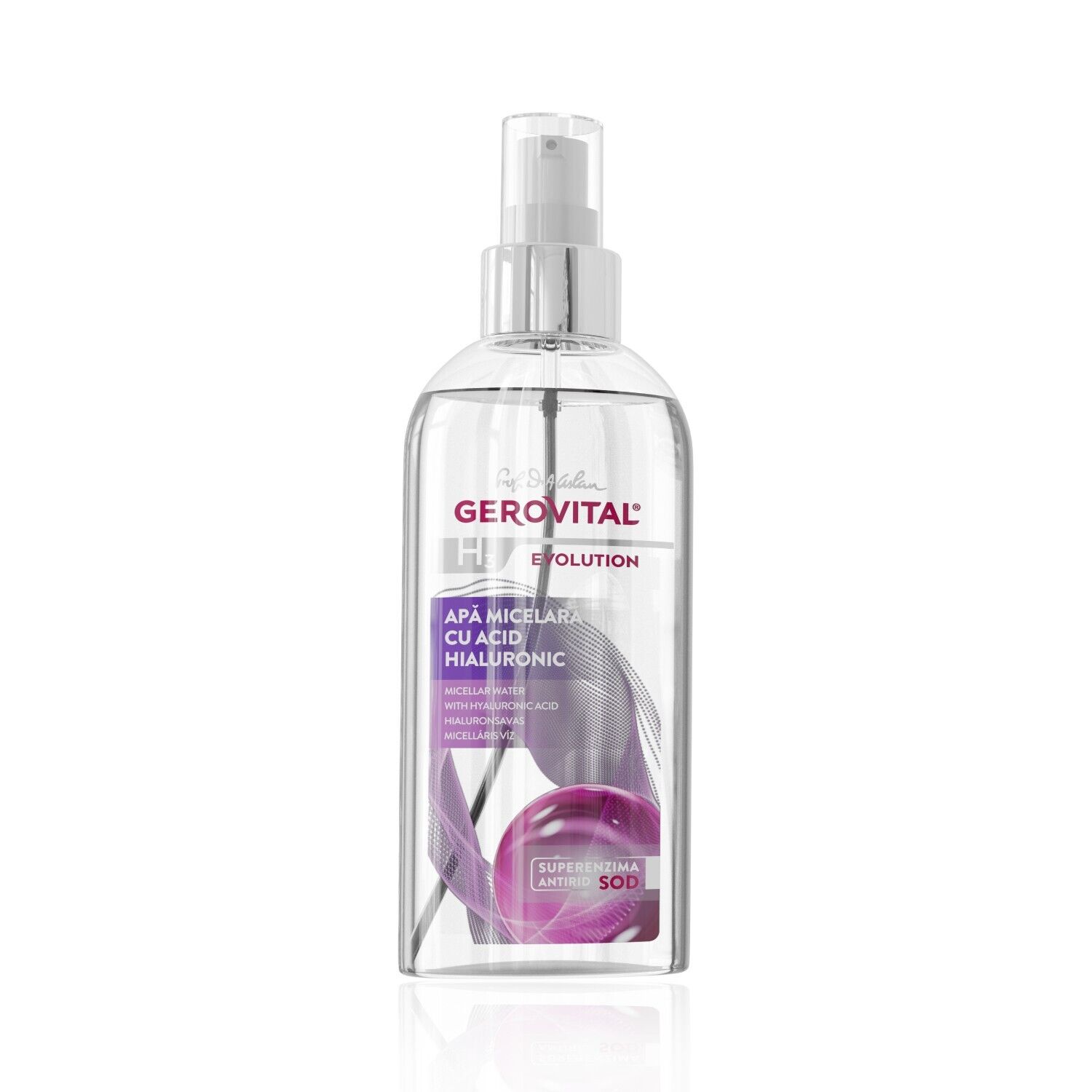 Acqua Micellare senza Alcol con Acido Ialuronico, Gerovital H3 Evolution