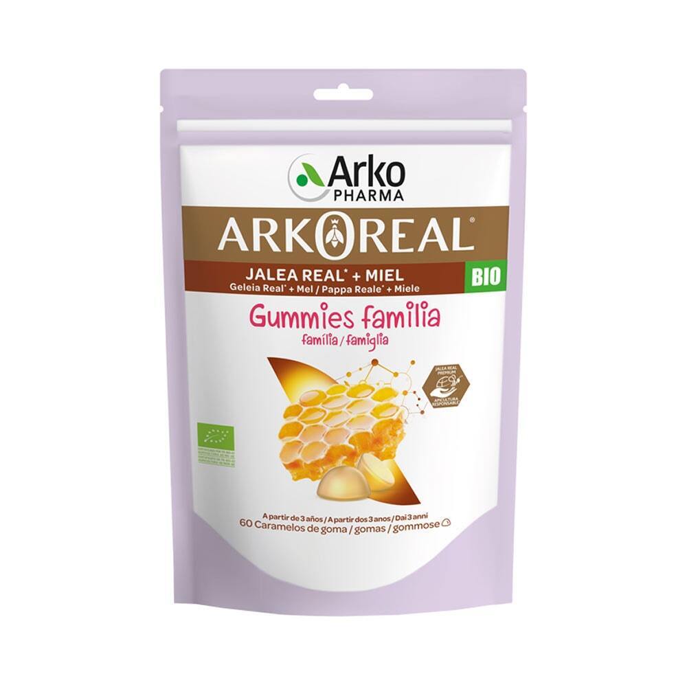 ArkoPharma ArkoReal Gummies Familia BIO Pappa Reale Miele, 60 Caramelle Gommose