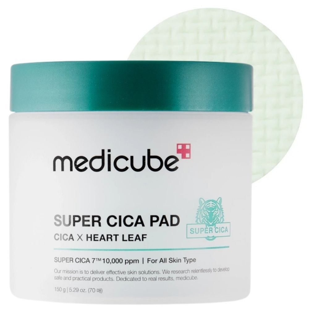 Medicube Super Cica Pads lenitivi ed esfolianti con Centella Asiatica, 70 pezzi