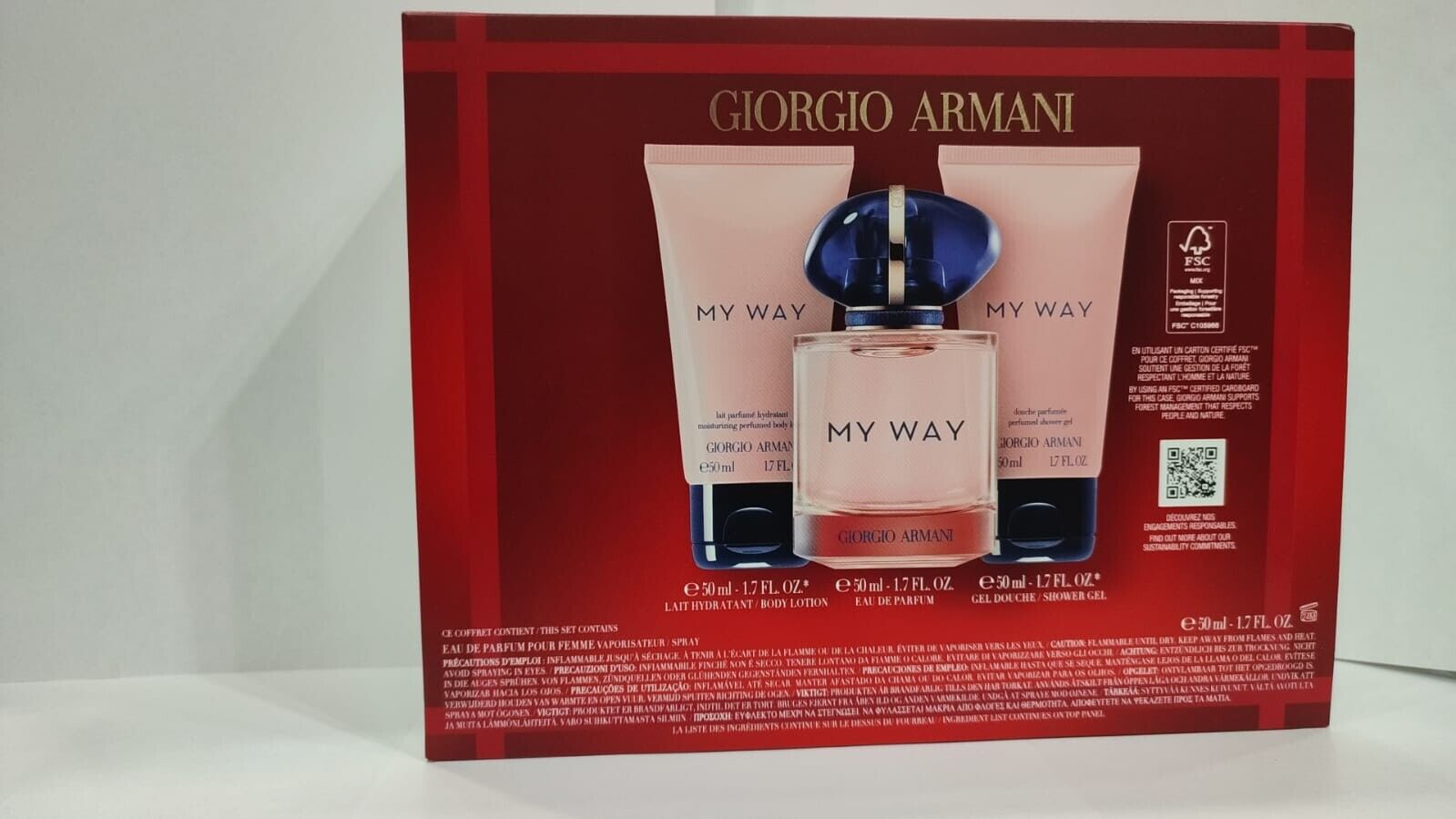 Giorgio Armani My Way Set Eau De Parfum 50ml Spray+Lait Corp 50ml+Bain Corp 50ml
