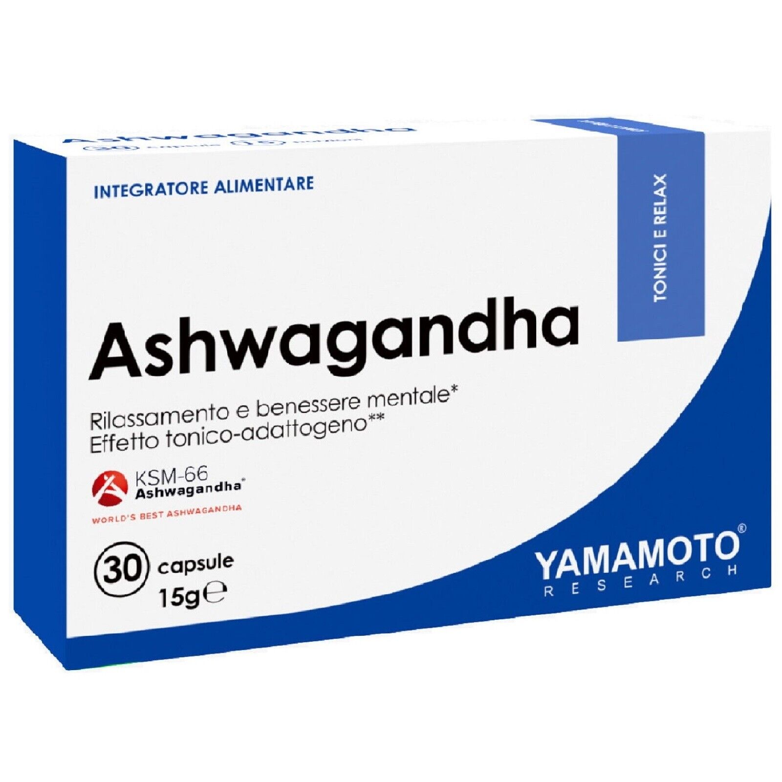 Yamamoto Research Integratore di Ashwagandha 30 Capsule Tonico Stress Sonno