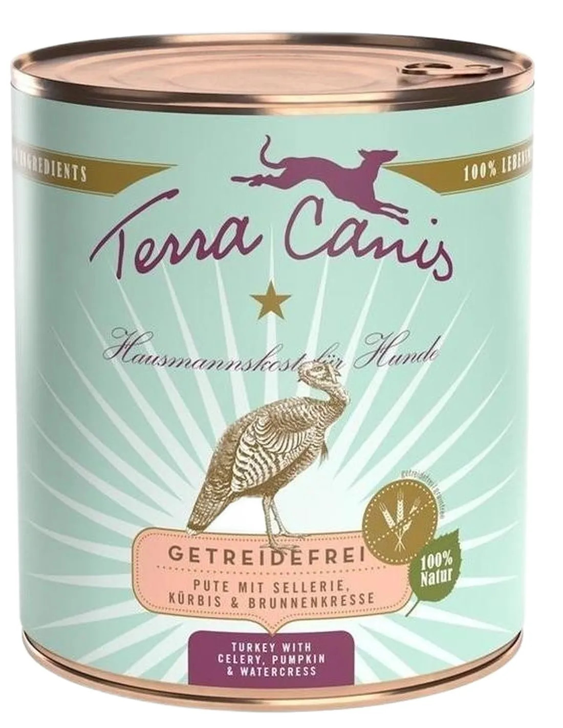 Terra canis grain free tacchino con sedano, zucca e crescione d'acqua 800 gr