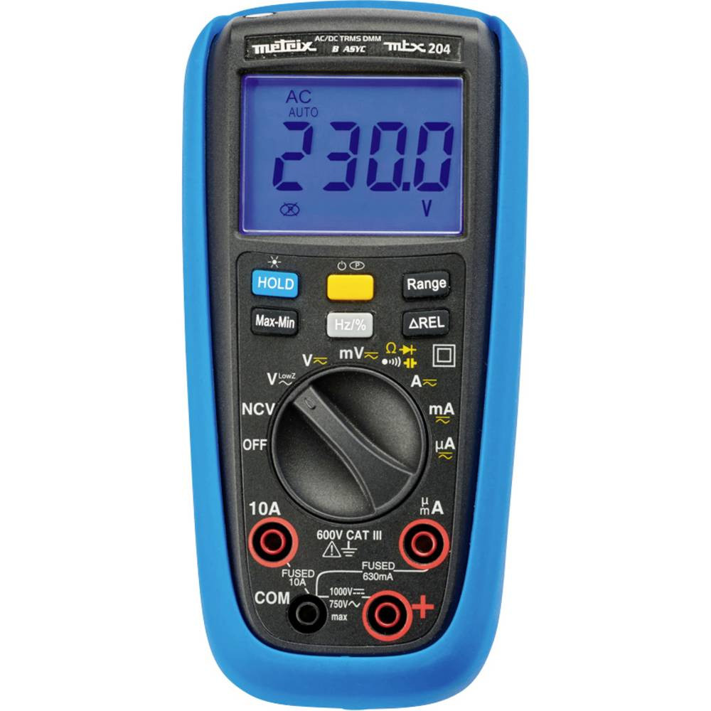 Metrix MTX 204 Multimetro portatile digitale Display grafico CAT III 600 V