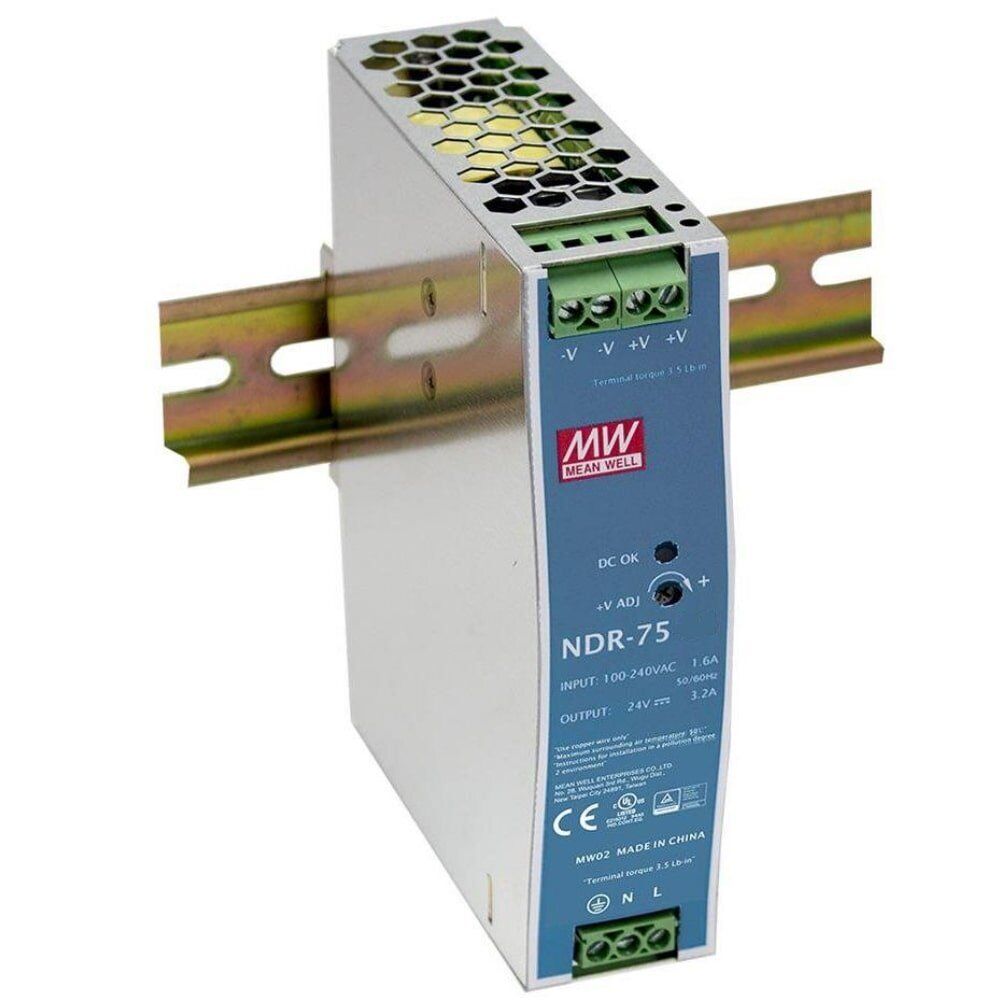NDR-75-12 - Alimentatore Guida DIN Mean Well - 480W - 12V