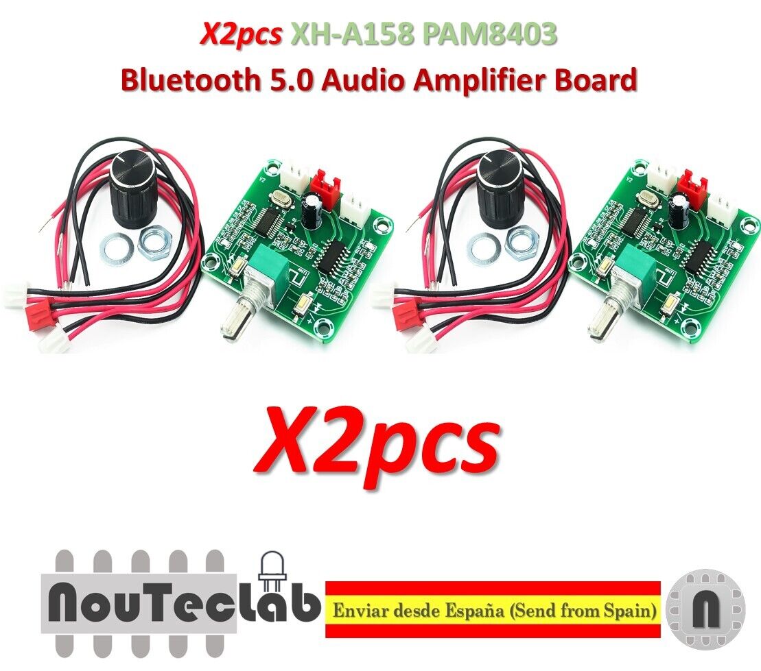 2pcs XH-A158 Bluetooth 5.0 Audio Amplifier Board PAM8403 Wireless Speaker 5W+5W