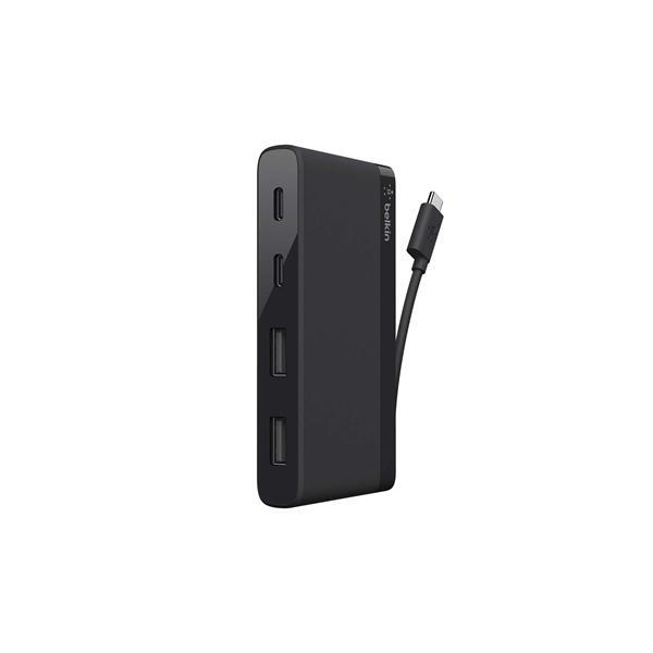 Belkin F4U090btBLK 5000 Mbit/s Nero (4-PORT USB-C TRAVEL HUB - 2XUSB A/2XUSB C B