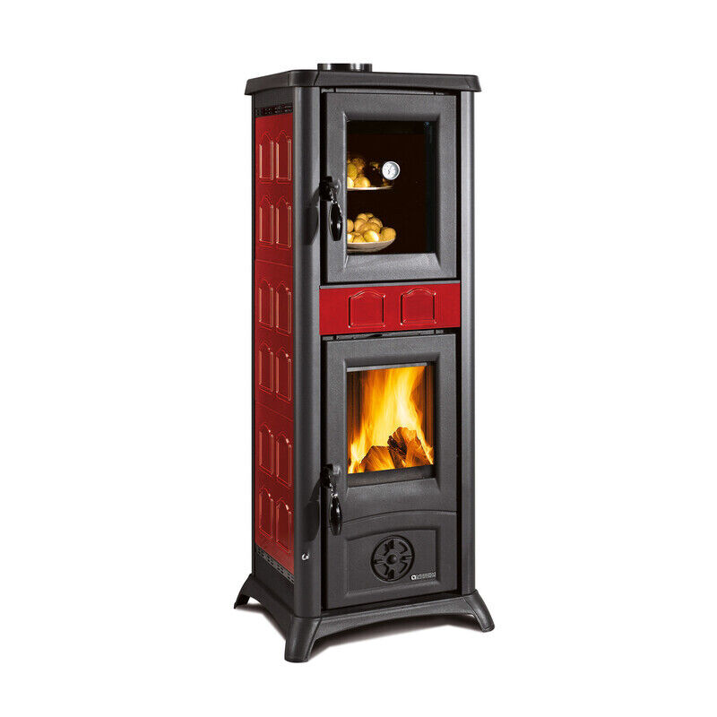 STUFA LEGNA C/FORNO  7.3 KW GEMMA 5.0 BORDEAUX