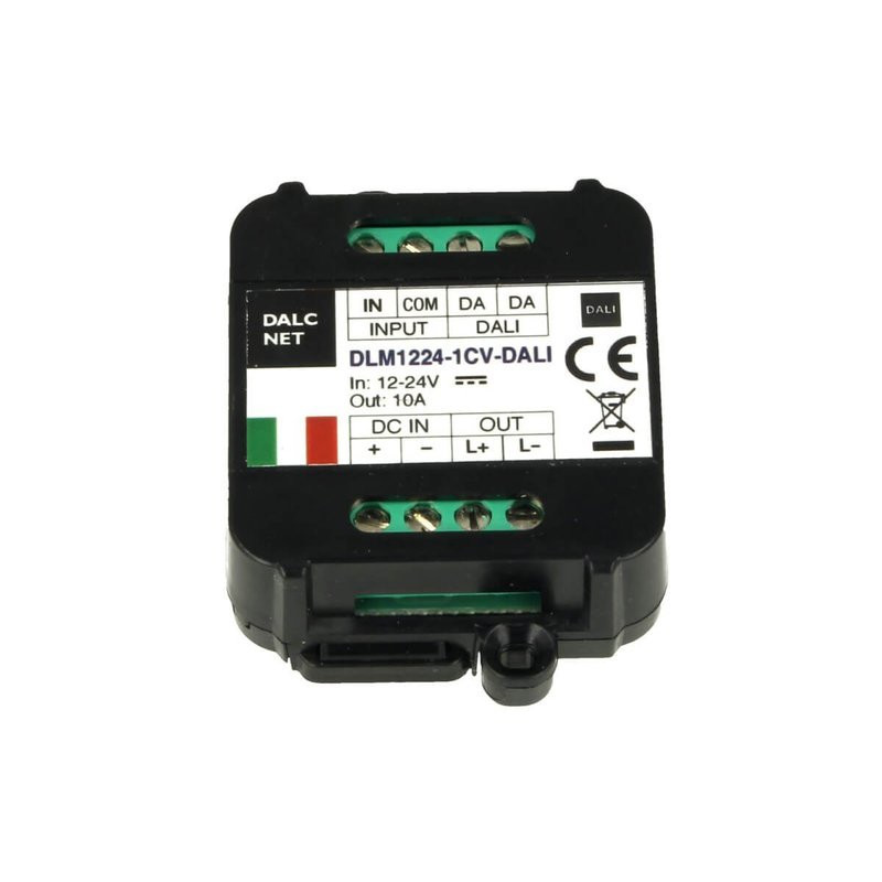Dalcnet DLM1224-1CV-DALI Led Dimmer Bus DALI 12V 24V 10A Pulsante N.O. 0/1-10V P