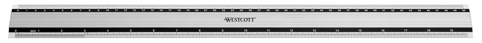 Westcott E-10193 00 Righello in alluminio particolarmente antiscivolo, 50 cm / 2
