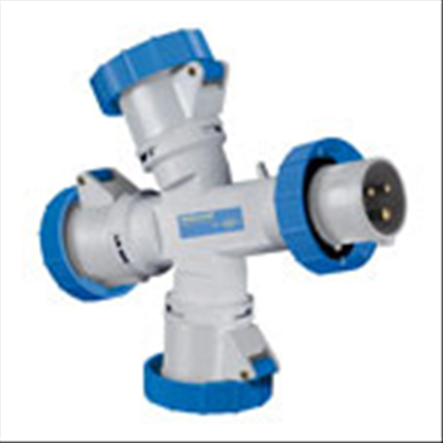 PALAZZOLI ADATTATORE TRIPLO INDUSTRIALE 3 USCITE 2P+T 16A - SPINA 2P+T 16A 220V