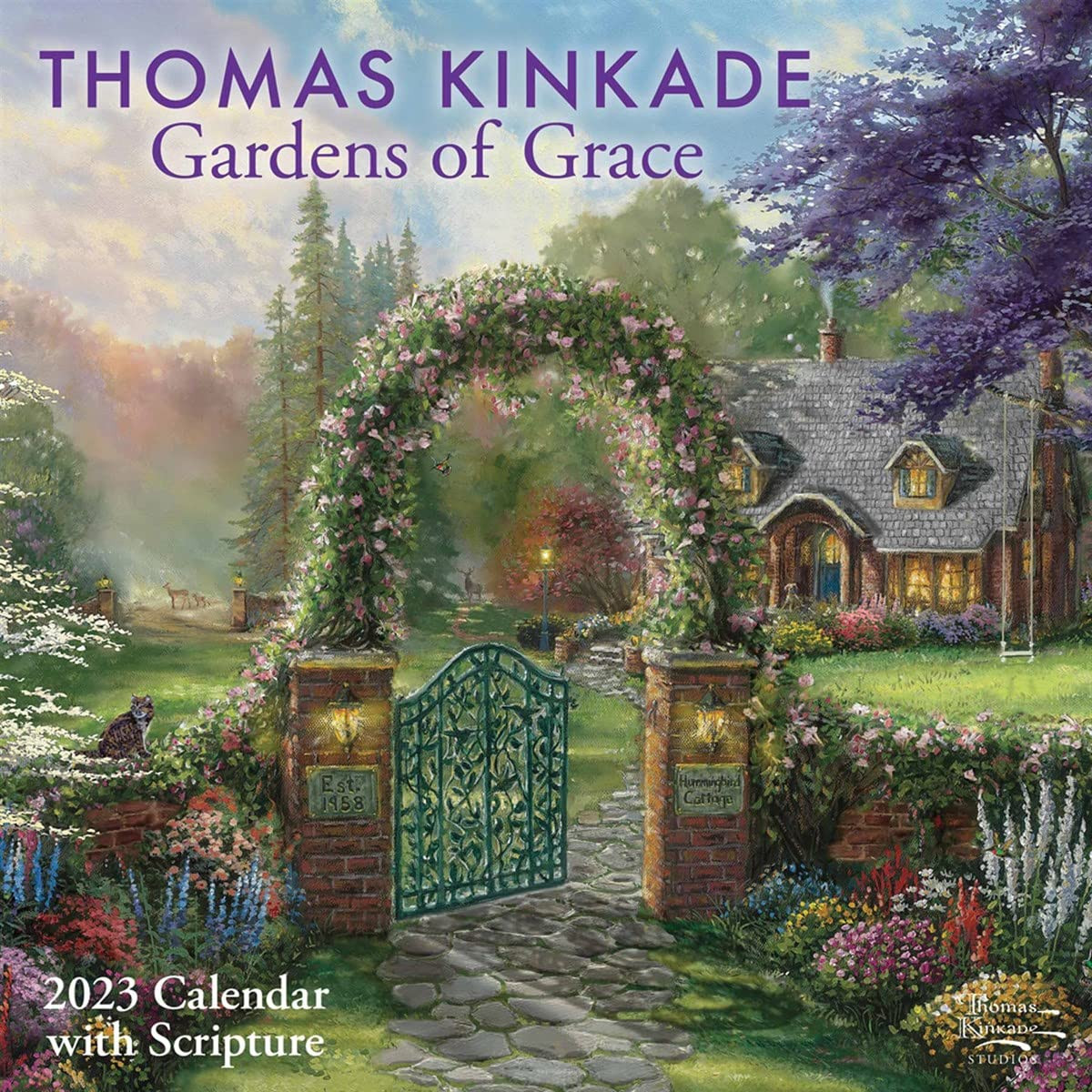 Thomas Kinkade Gardens of Grace With Scripture 2023 Calendar (B5y)