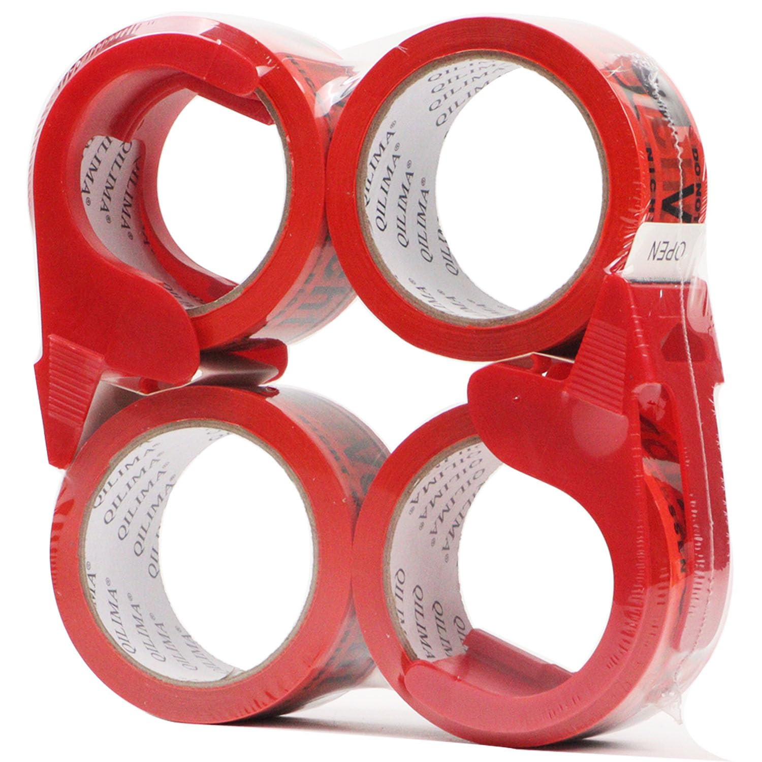 QILIMA Nastro adesivo Attenzione vetro fragile 48 mm x 66 metri (4 (v1P)