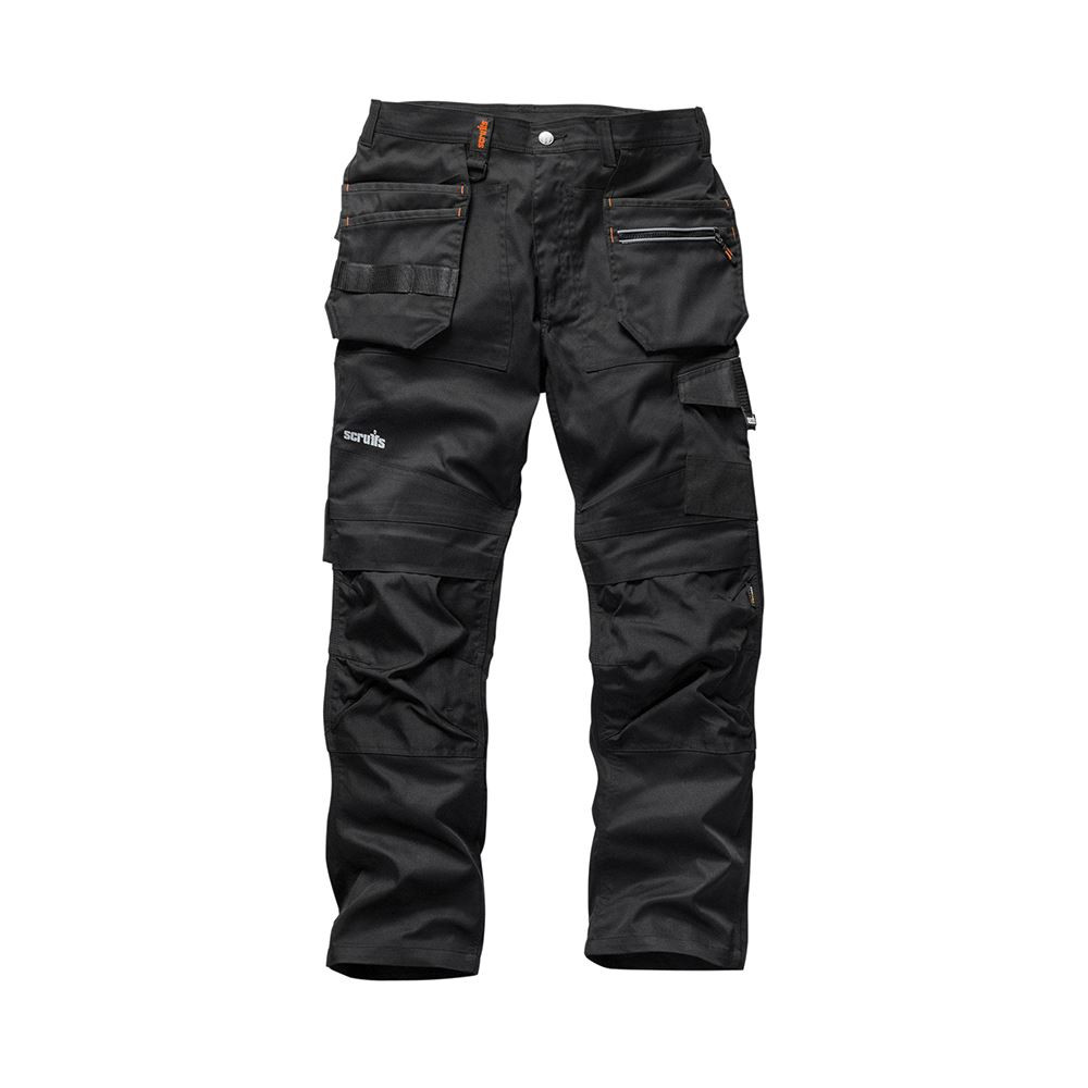 Scruffs - Pantaloni da lavoro elasticizzati neri