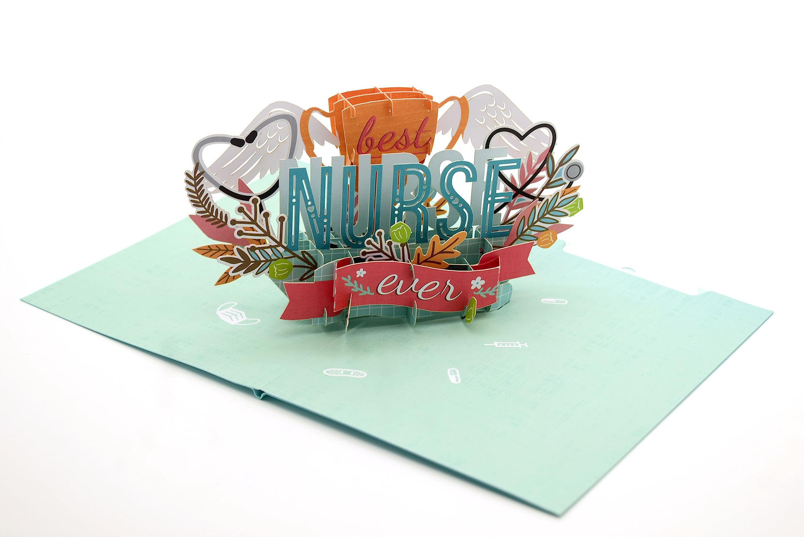 Best Nurse Ever 3D Pop Up Card - Biglietto di ringraziamento fatto a (J2y)