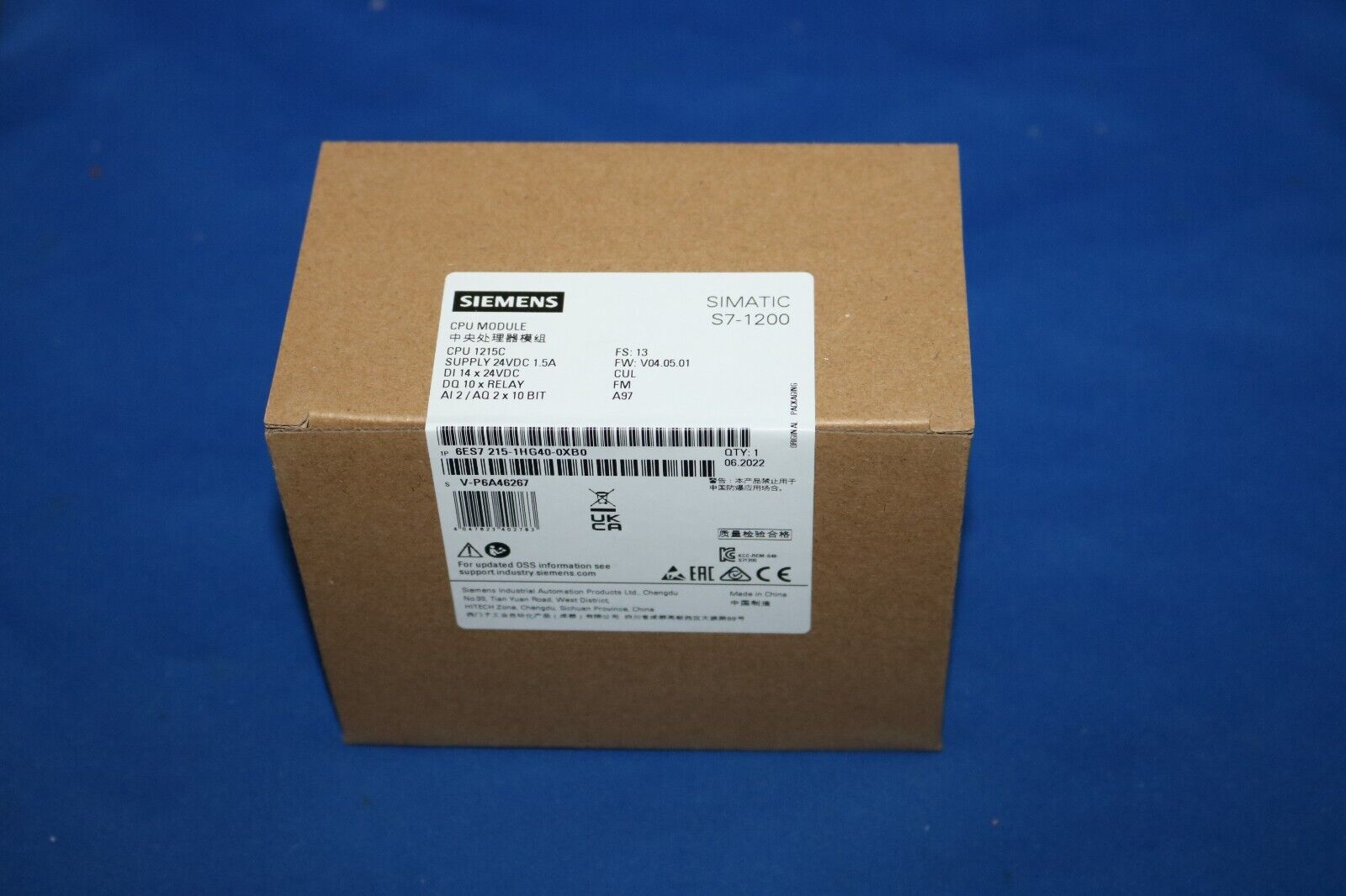 Siemens Simatic PLC CPU 1215C 1215 C 6es7215-1hg40-0xb0 6es7 215-1hg40-0xb0