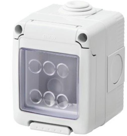 CONTENITORE PER APPARECCHI SYSTEM - STAGNO - 2 POSTI - GRIGIO RAL 7035 - IP55