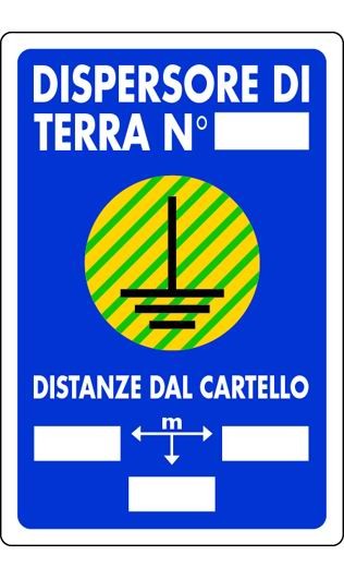 CARTELLI SEGNALI PLASTICA DISPERSORE DI TERRA 300X200 MM  10 PZ