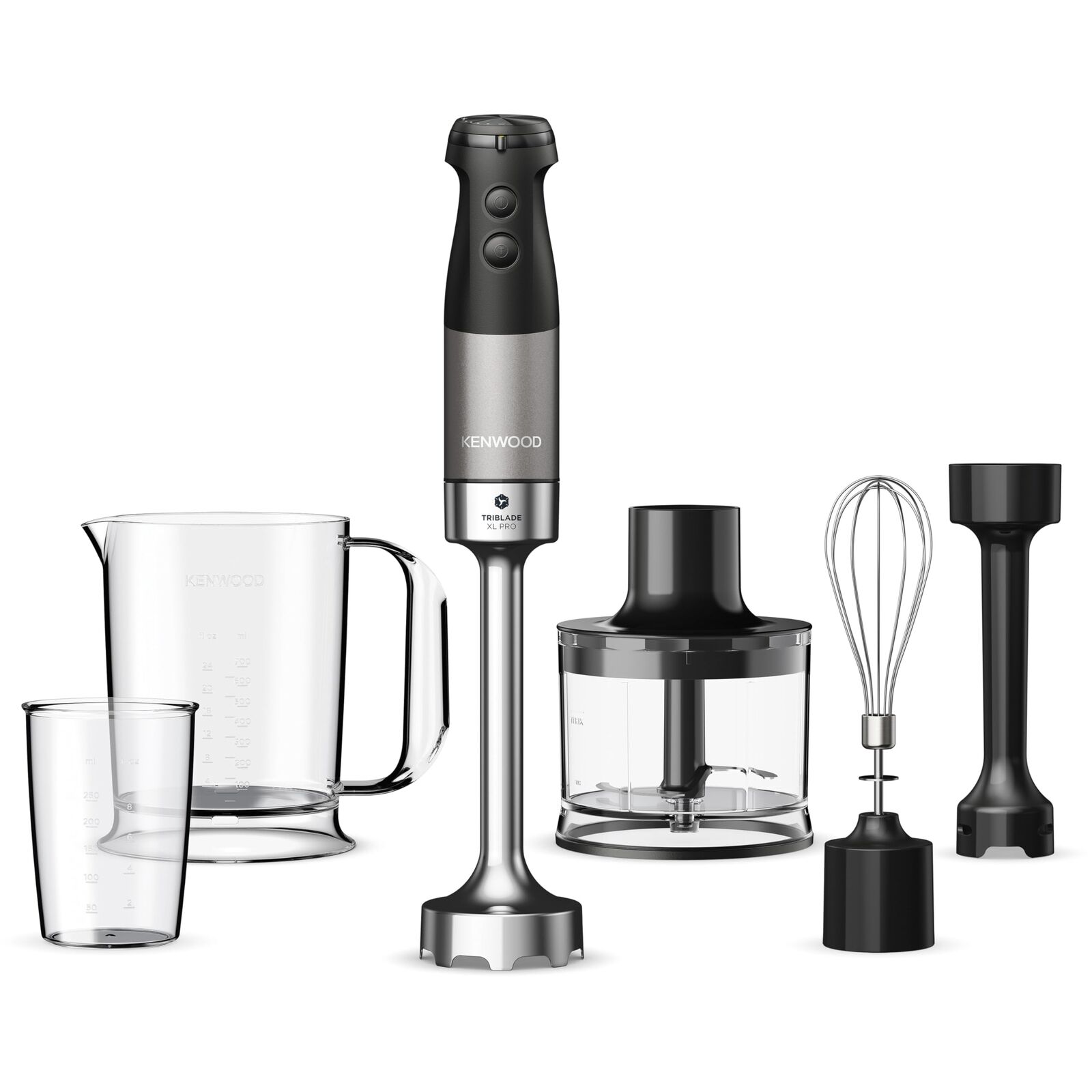 Kenwood Triblade XL Pro HBM80.322BK, Minipimer con Sistema Triblade, Velocità Va