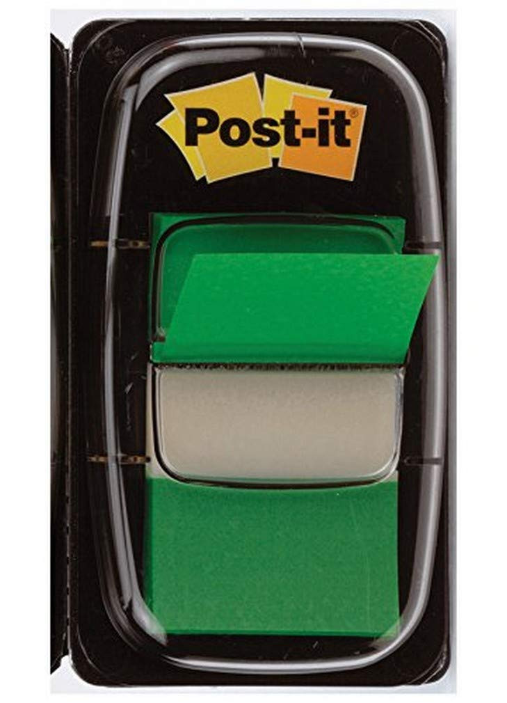 Post-it Index Medium Plastic Dispenser - Green (Pack of 50) Post-It 680-3 Bright