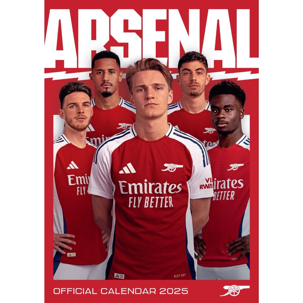 2025 Calendar Arsenal FC Month to View A3 Football Calendar Official (v8H)