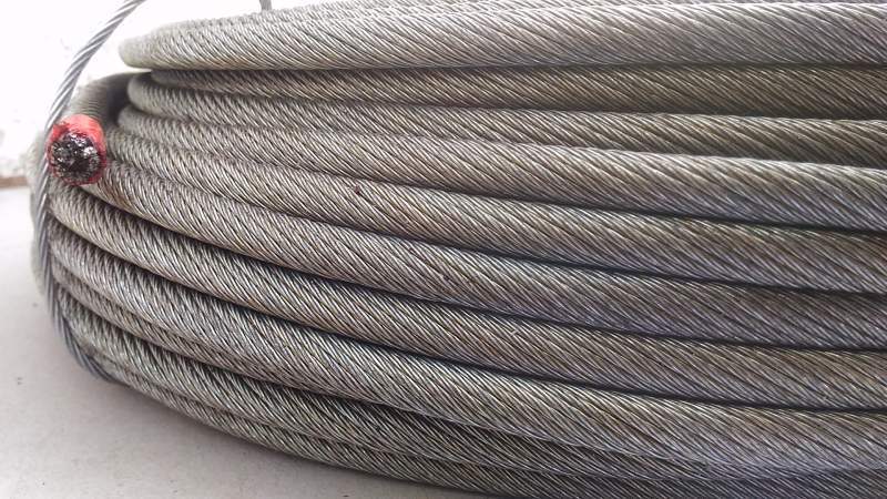 FUNE antigiro CORDA ZINCATA mt.1 per paranchi arganelli D.8 mm 19x7 133 fili