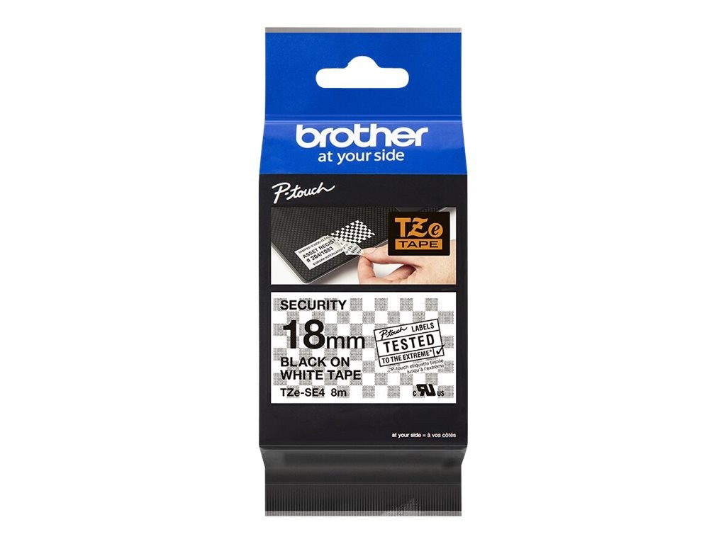 Brother TZE-SE4 TZ Cina 1,8 cm 8 m 20 mm 70 mm 18mm (0.7") 8m Black on TZESE4