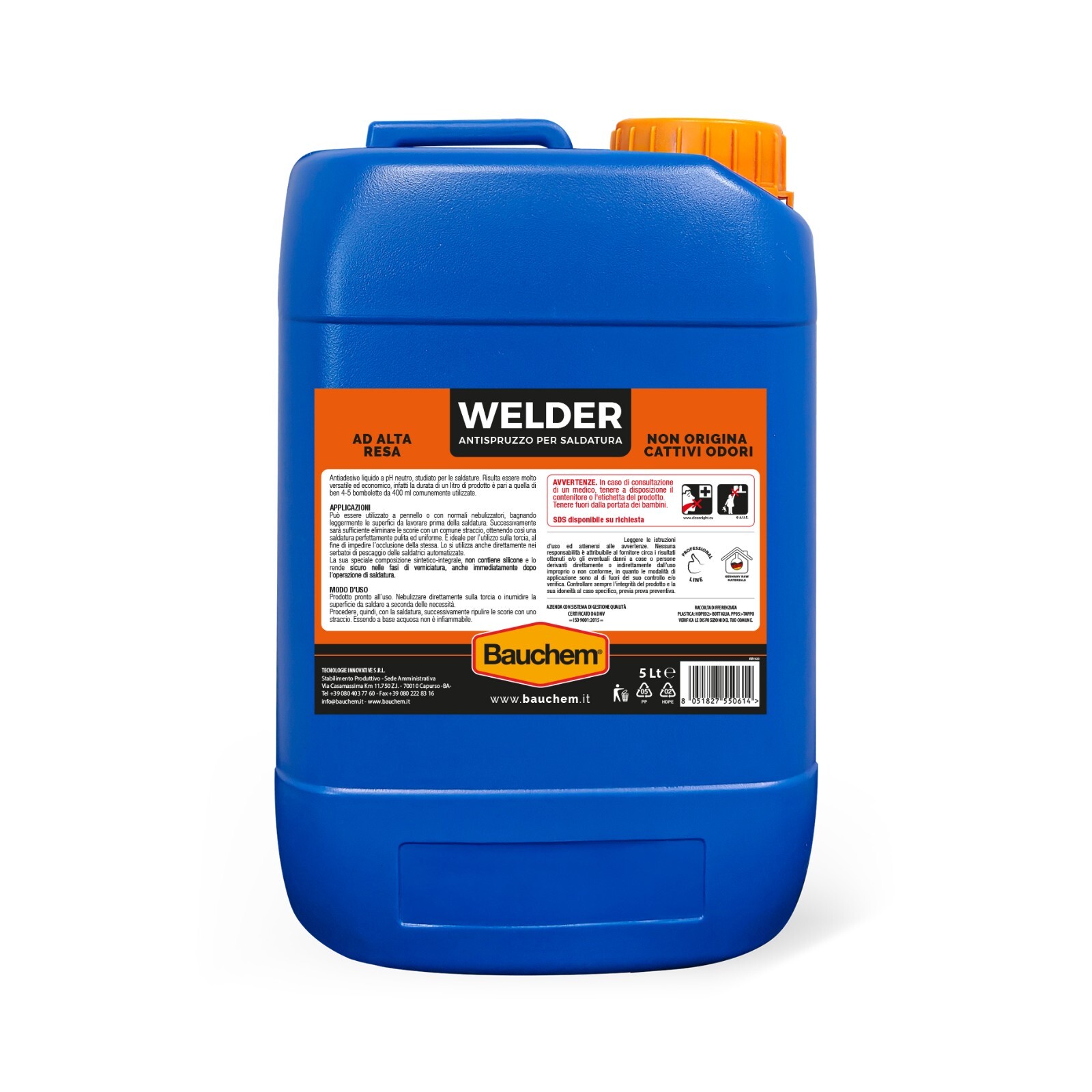 Bauchem WELDER LIQUIDO Antiadesivo per Saldature, non Siliconico 5 L