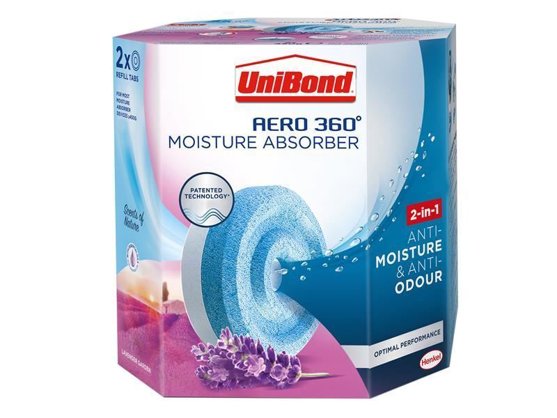 Unibond Aero 360 Moisture Absorber Aromatherapy Lavanda Ricarica Confezione da 2