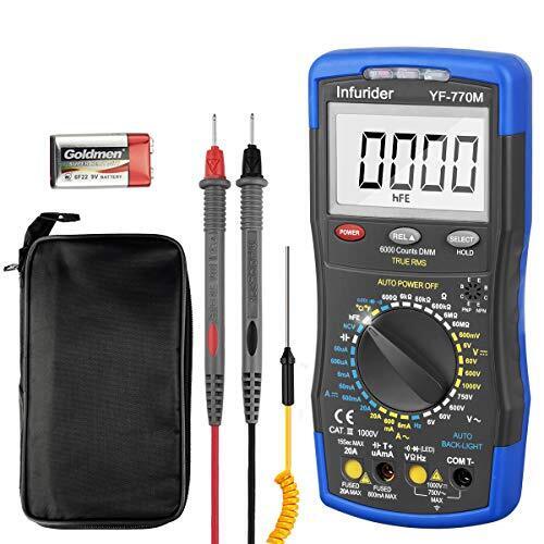 Multimetro Digitale INFURIDER YF-770M 6000 Conteggi Tester per Ampere di (o6G)
