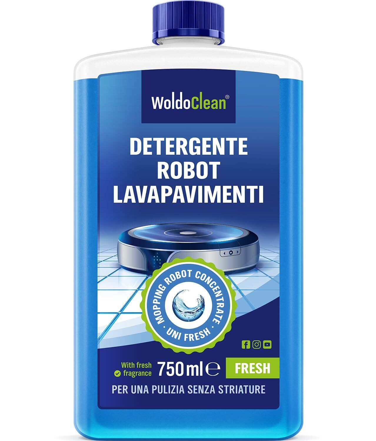 WoldoClean Detergente per pavimenti per robot 750ml - compatibile con Tutti i Ro