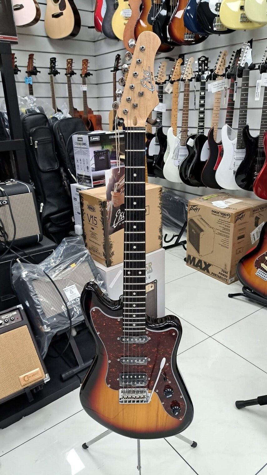 EKO Camaro VR HSS Vintage Burst CHITARRA ELETTRICA Pickup Wilkinson + Tracolla