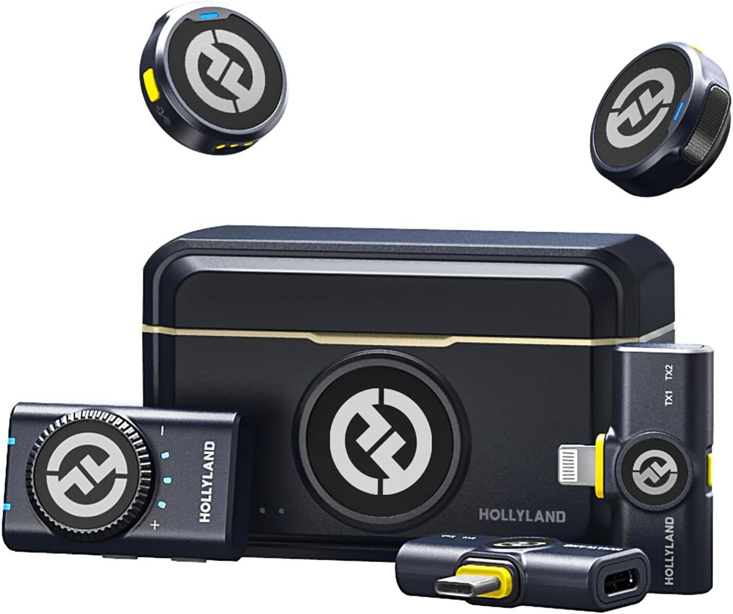 Hollyland Lark M2 Combo (2TX+3RX) Microfono Lavalier Wireless per Fotocamera, iP