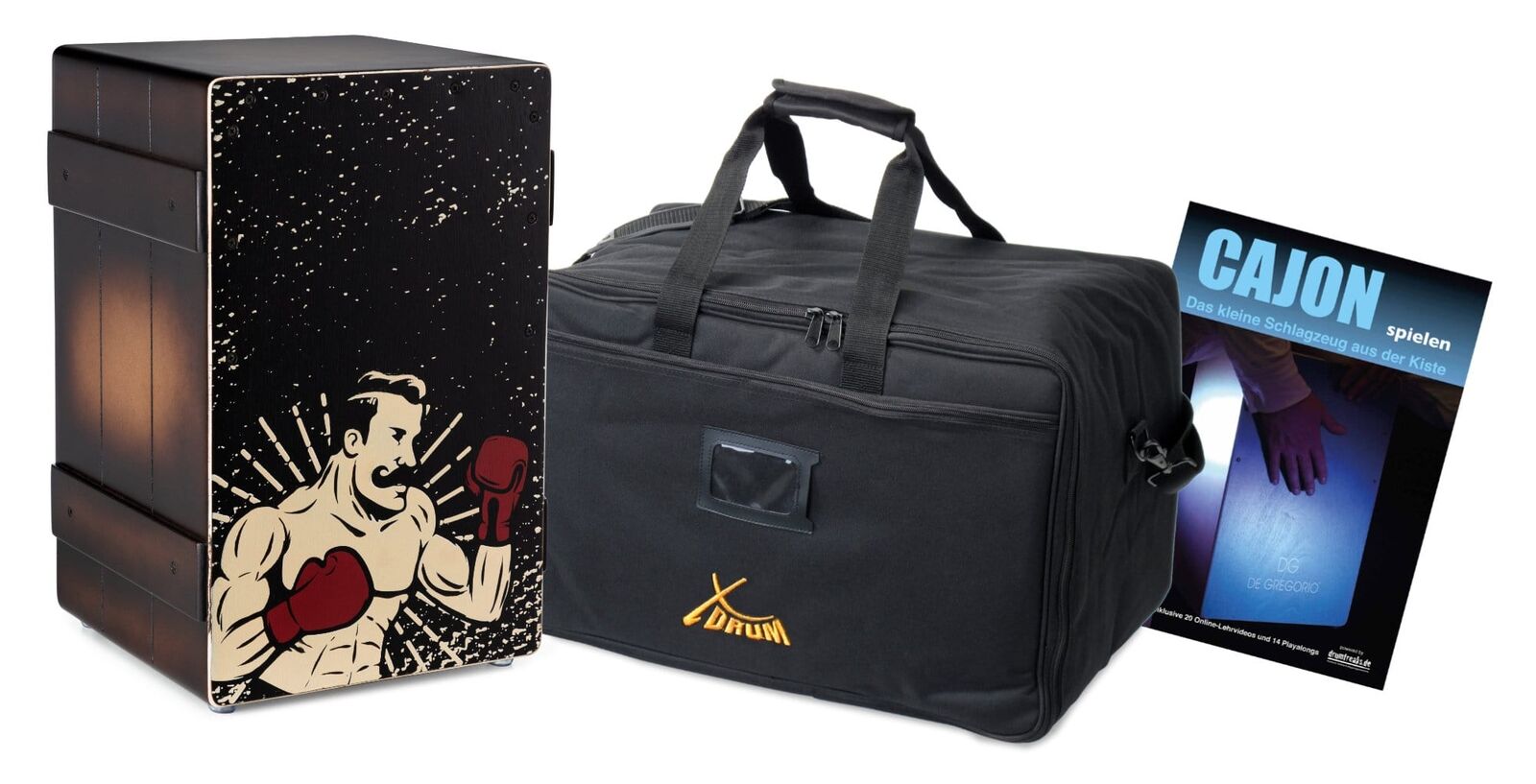 Cajon di disegnato Fumetto Batteria Percussioni Legno Bass Port Snare Set Borsa