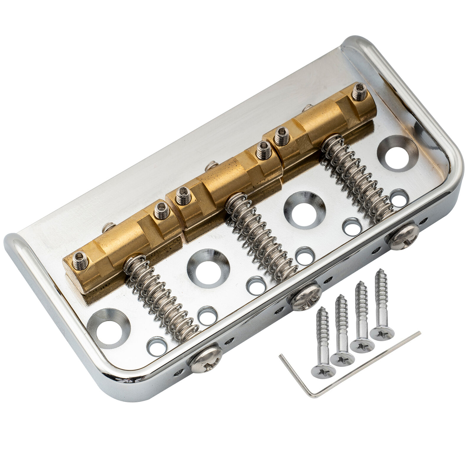 Musiclily Ultra 54mm Short Alu Plate Brass Saddle Vintage Bridge For Tele Guitar