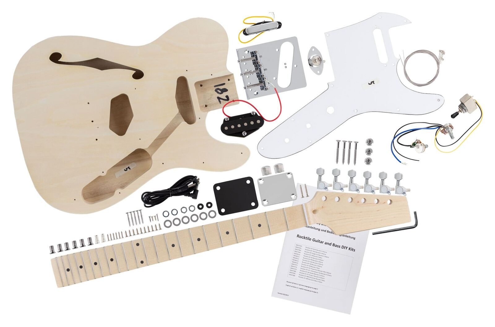 Chitarra Elettrica Kit DIY Fai da te Hollowbody Costruire Do It Yourself Tiglio
