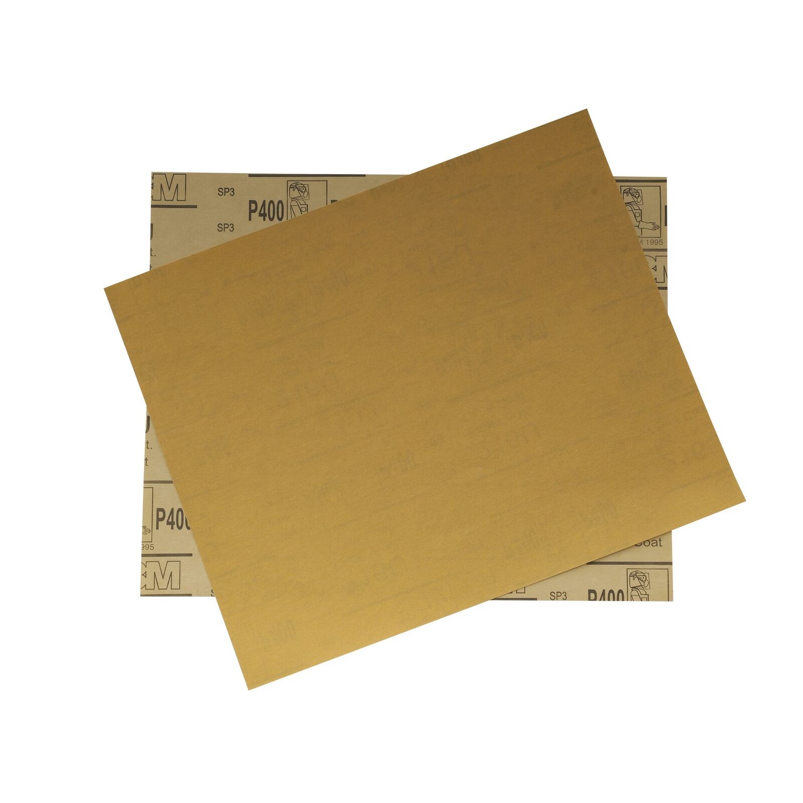 3M 400 Grit 2Pcs Gold Pre-Cut Sandpaper Aluminum Oxide Abrasive Sheet 9" x 11"