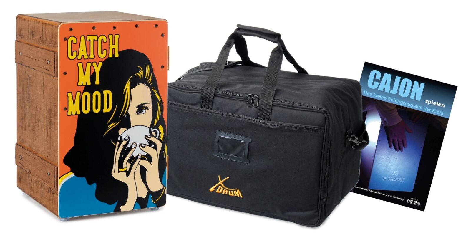 Cajon di disegnato Pop Art Batteria Percussioni Legno Bass Port Snare Set Borsa